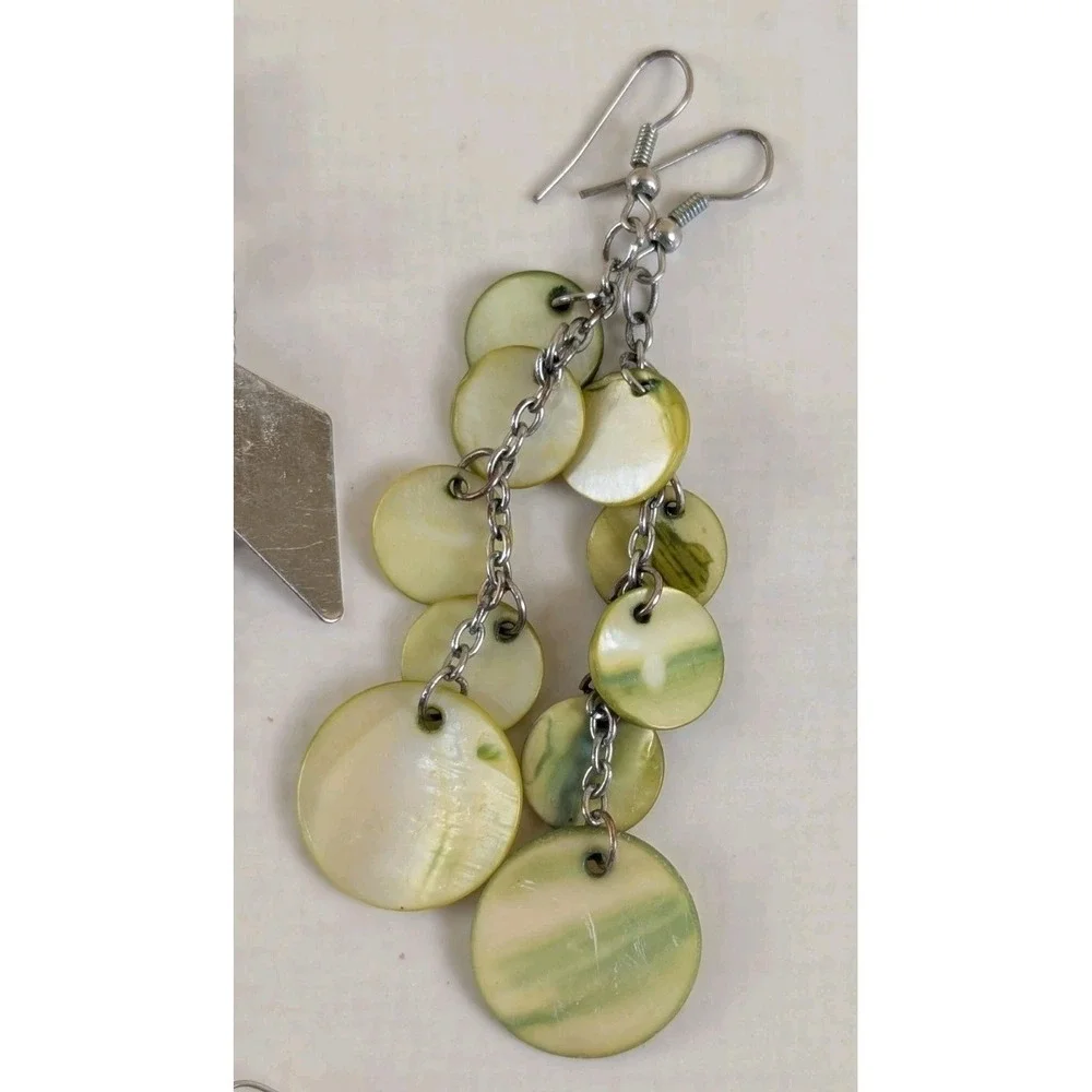 Boho‎ Statement Earrings Lot 5 Pairs Chandelier Hoop Shell Dangle Mixed Styles